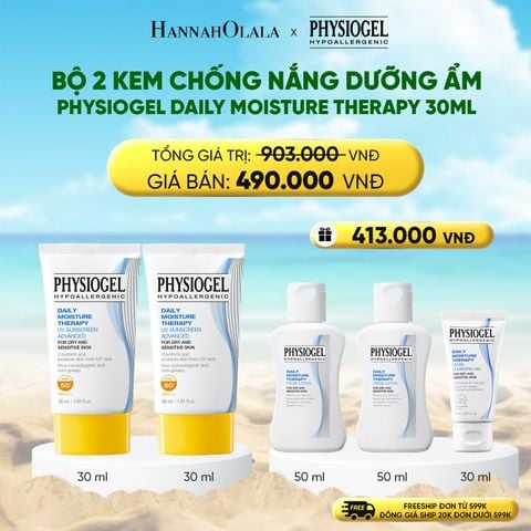  DEAL 10: BỘ 2 KEM CHỐNG NẮNG DƯỠNG ẨM PHYSIOGEL DAILY MOISTURE THERAPY 30ML 