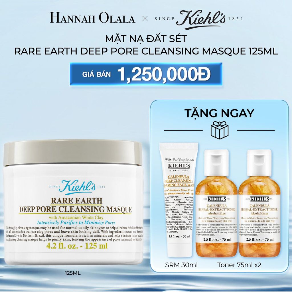  DEAL 10: MẶT NẠ ĐẤT SÉT KIEHL'S RARE EARTH DEEP PORE CLEANSING MASQUE 125ML 