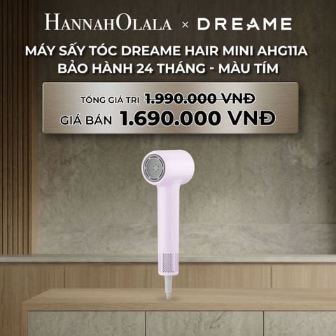  DEAL 7: DREAME HAIR MINI AHG11A MÁY SẤY TÓC ION ÂM SIÊU NHỎ GỌN 270G ĐỘNG CƠ TỐC ĐỘ CAO - BH 24 THÁNG 