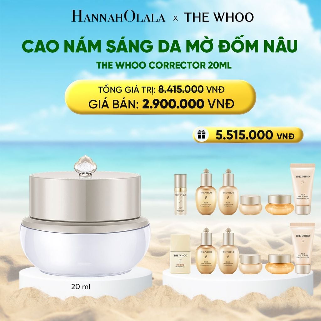  CAO NÁM SÁNG DA MỜ ĐỐM NÂU THE WHOO GONGJINHYANG BRIGHT ULTIMATE CORRECTOR 20ML 