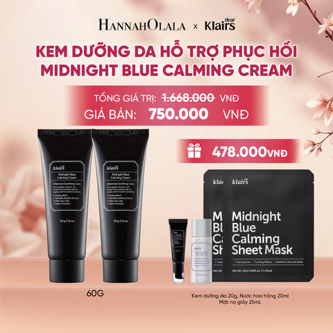  COMBO 2 DEAR, KLAIRS KEM DƯỠNG MIDNIGHT BLUE CALMING CREAM 60ML - A327 