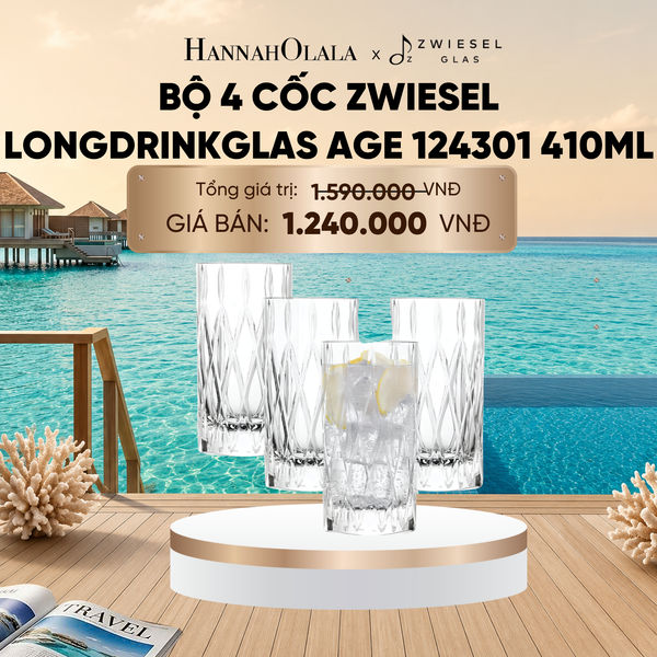  BỘ 4 CỐC ZWIESEL LONGDRINKGLAS AGE 124301 410ML_ D1125 