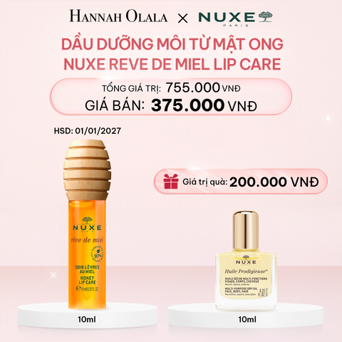  E927_DEAL 7: DẦU DƯỠNG MÔI MẬT ONG NUXE REVE DE MIEL HONEY LIP CARE 10ML 