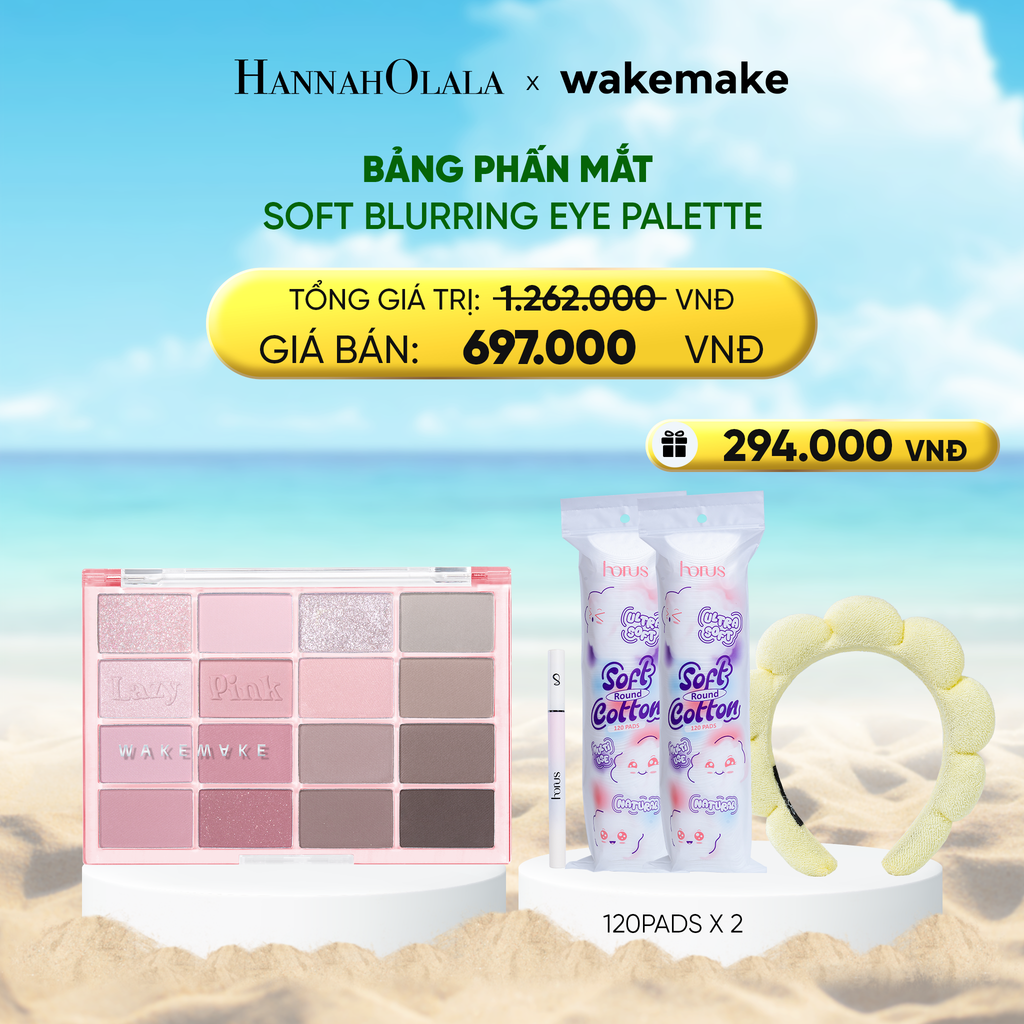  DEAL 4: WAKEMAKE BẢNG PHẤN MẮT SOFT BLURRING EYE PALETTE 14G 