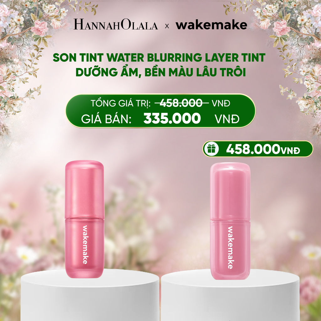  DEAL 4: SON TINT WAKEMAKE WATER BLURRING LAYER TINT DƯỠNG ẨM, BỀN MÀU LÂU TRÔI. 