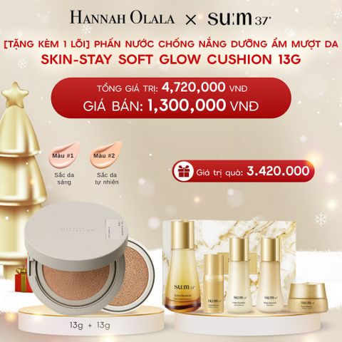  A314_DEAL 10: [TẶNG KÈM 1 LÕI] PHẤN NƯỚC CHỐNG NẮNG DƯỠNG ẨM MƯỢT DA SUM37 SKIN-STAY SOFT GLOW CUSHION 