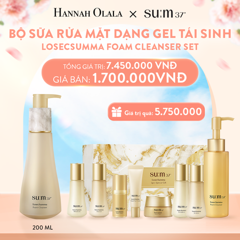  A800_DEAL31: BỘ SỮA RỬA MẶT DẠNG GEL TÁI SINH SU:M37 LOSECSUMMA FOAM CLEANSER SET 