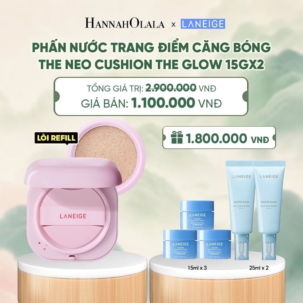  MỚI - PHẤN NƯỚC TRANG ĐIỂM CĂNG BÓNG LANEIGE NEO CUSHION GLOW 15G*2 - A1629 