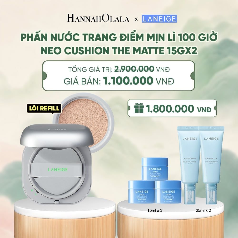  MỚI - PHẤN NƯỚC TRANG ĐIỂM MỊN LÌ LANEIGE NEO CUSHION MATTE 15G*2 - A1662 