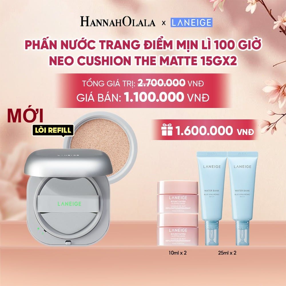  MỚI - PHẤN NƯỚC TRANG ĐIỂM MỊN LÌ LANEIGE NEO CUSHION MATTE 15G*2 - A2206 