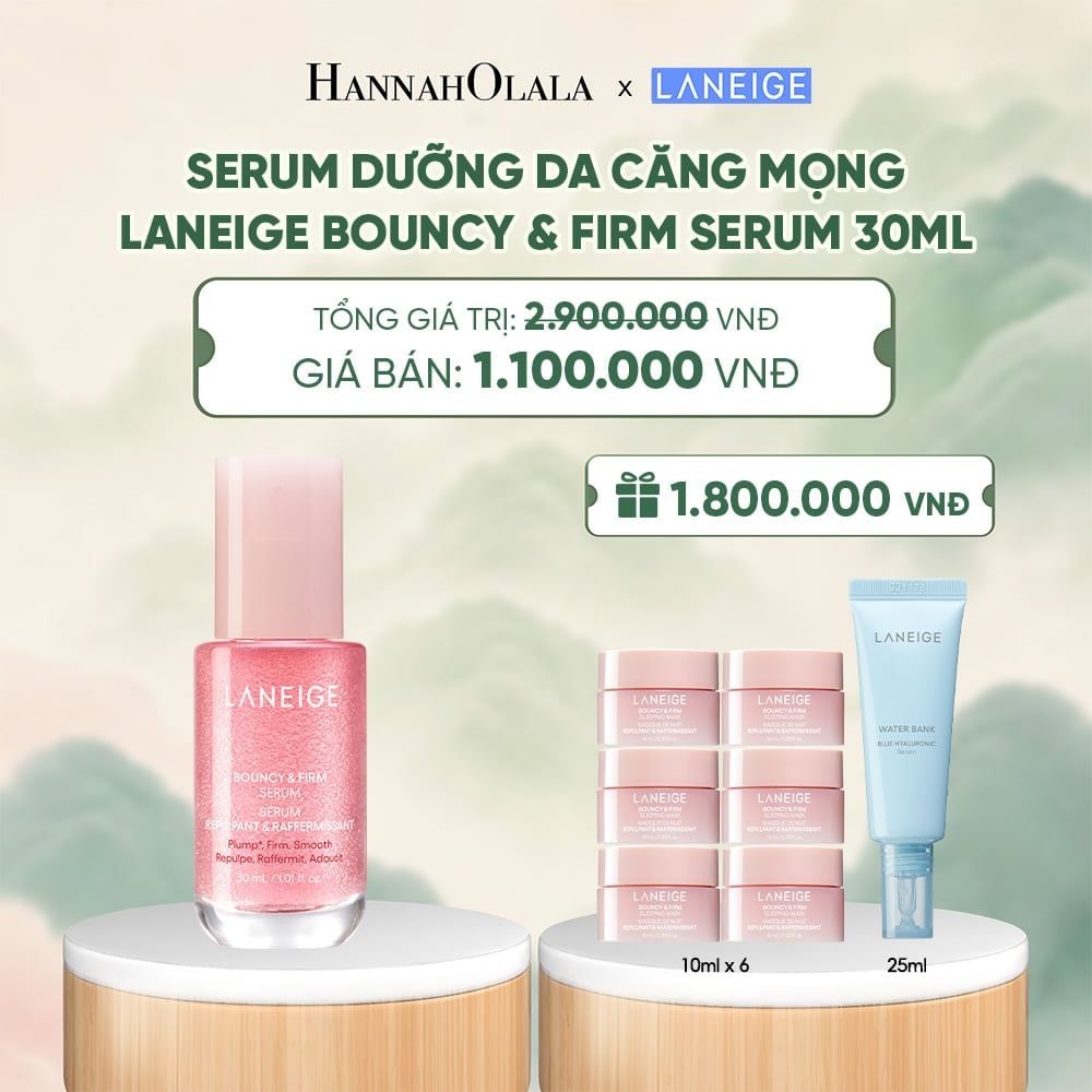  SERUM TĂNG CƯỜNG COLLAGEN LÀM MỜ DẤU HIỆU LÃO HÓA GIÚP DA CĂNG SÁNG LANEIGE BOUNCY & FIRM SERUM 30ML - A1642 