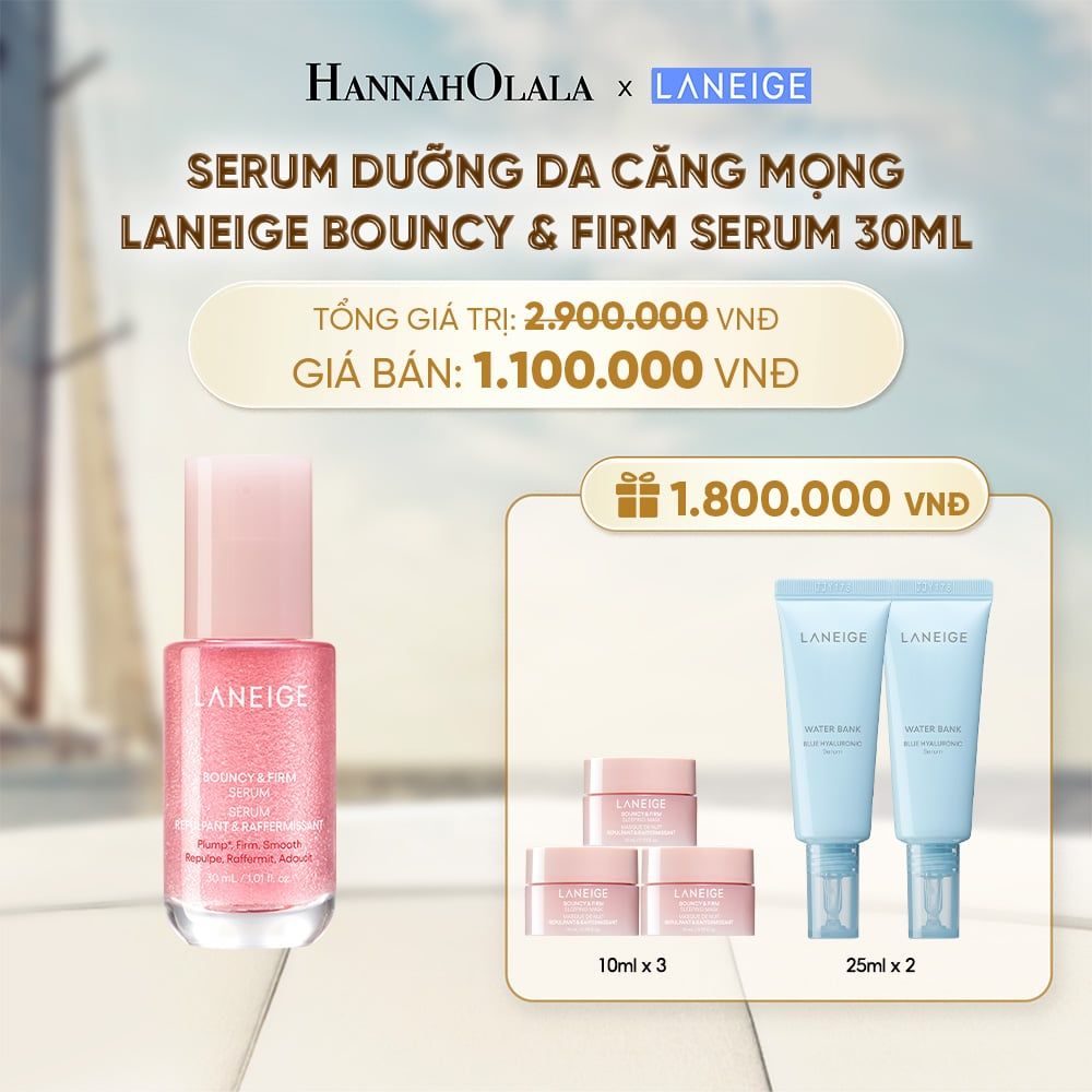  SERUM TĂNG CƯỜNG COLLAGEN LÀM MỜ DẤU HIỆU LÃO HÓA GIÚP DA CĂNG SÁNG LANEIGE BOUNCY & FIRM SERUM 30ML - A1269 