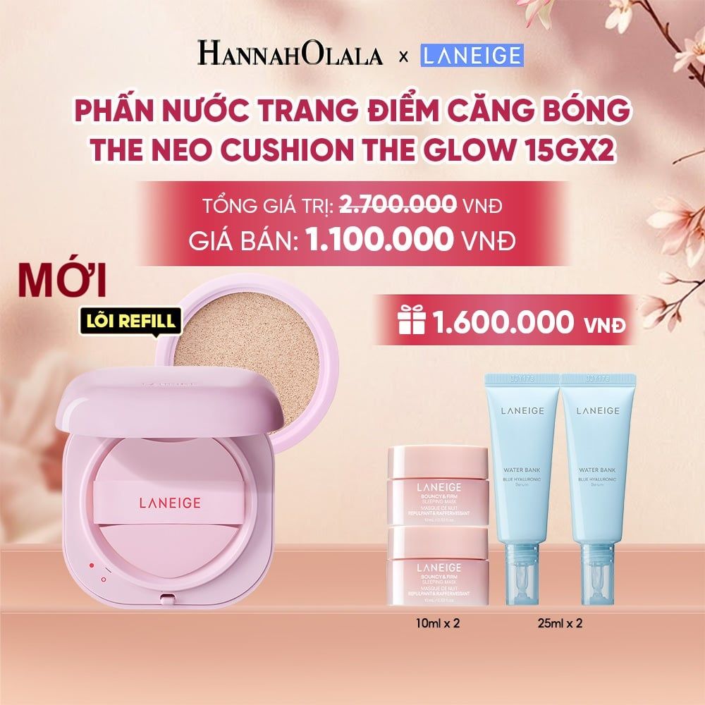  MỚI - PHẤN NƯỚC TRANG ĐIỂM CĂNG BÓNG LANEIGE NEO CUSHION GLOW 15G*2 - A2200 