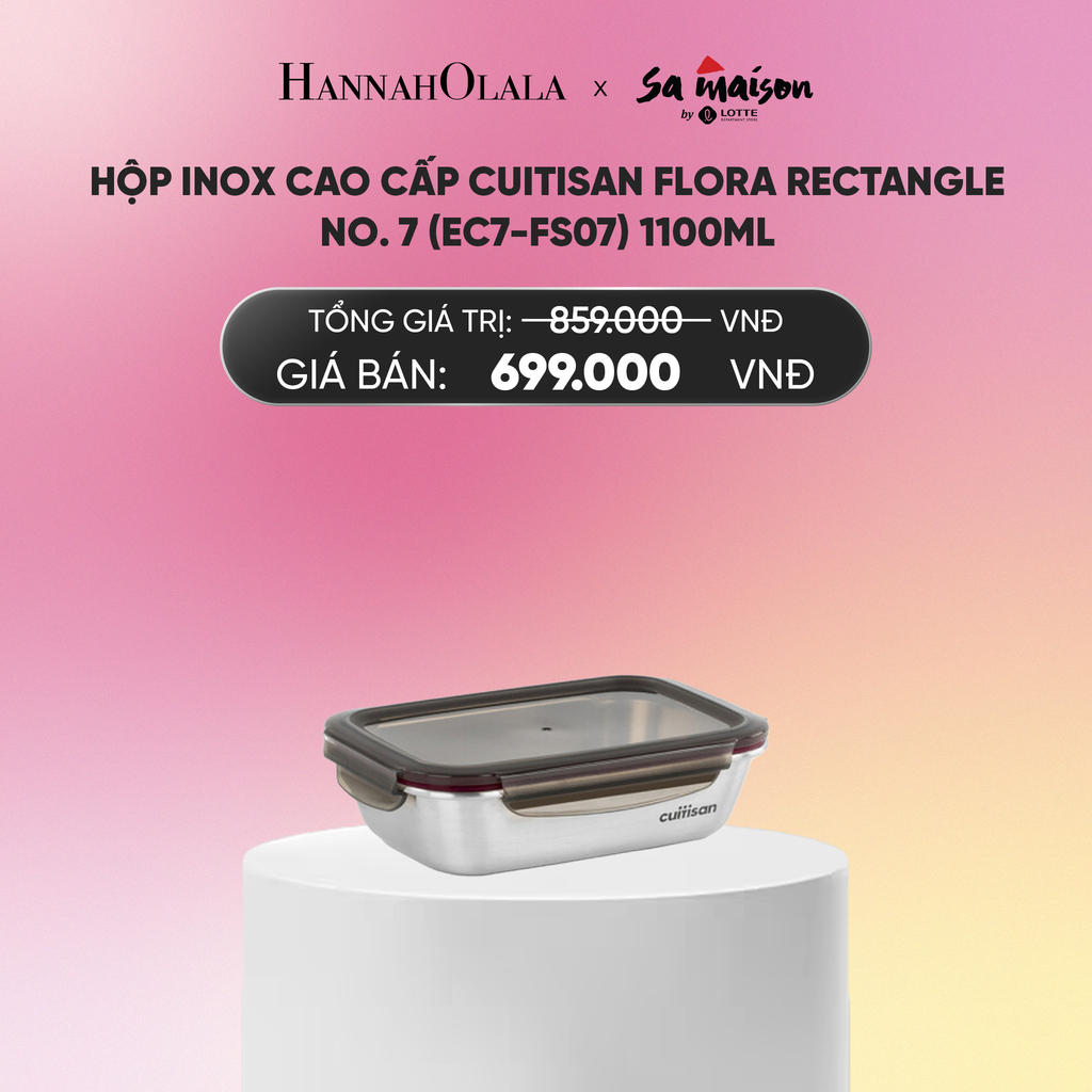  DEAL 15: HỘP INOX CAO CẤP CUITISAN FLORA RECTANGLE_A582 