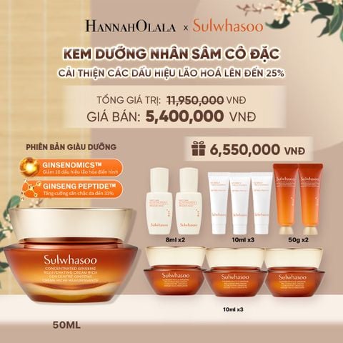  [FLASHDEAL]  [PHIÊN BẢN GIÀU DƯỠNG] KEM DƯỠNG NHÂN SÂM CÔ ĐẶC CONCENTRATED GINSENG REJUVENATING CREAM RICH 50ML 