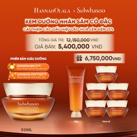  DEAL 5: [PHIÊN BẢN GIÀU DƯỠNG] KEM DƯỠNG NHÂN SÂM CÔ ĐẶC CONCENTRATED GINSENG REJUVENATING CREAM RICH 50ML 