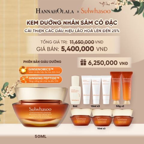  [PHIÊN BẢN GIÀU DƯỠNG] KEM DƯỠNG NHÂN SÂM CÔ ĐẶC CONCENTRATED GINSENG REJUVENATING CREAM RICH 50ML - A34 