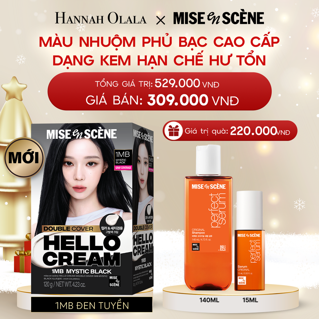  DEAL 5:[MỞ BÁN ĐỘC QUYỀN] KEM NHUỘM PHỦ BẠC CAO CẤP HELLO CREAM DOUBLE COVER 