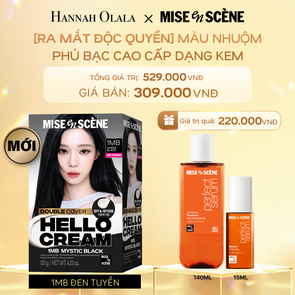  DEAL 7: [MỞ BÁN ĐỘC QUYỀN] KEM NHUỘM PHỦ BẠC CAO CẤP HELLO CREAM DOUBLE COVER 
