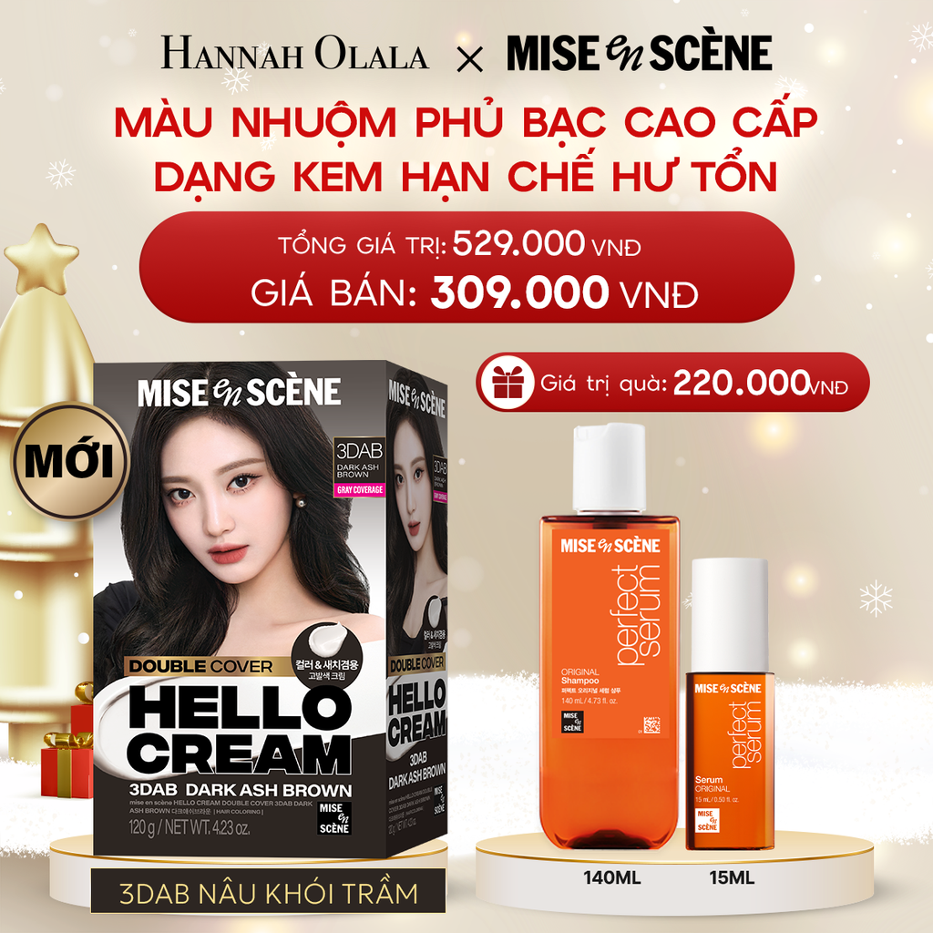  DEAL 5:[MỞ BÁN ĐỘC QUYỀN] KEM NHUỘM PHỦ BẠC CAO CẤP HELLO CREAM DOUBLE COVER 