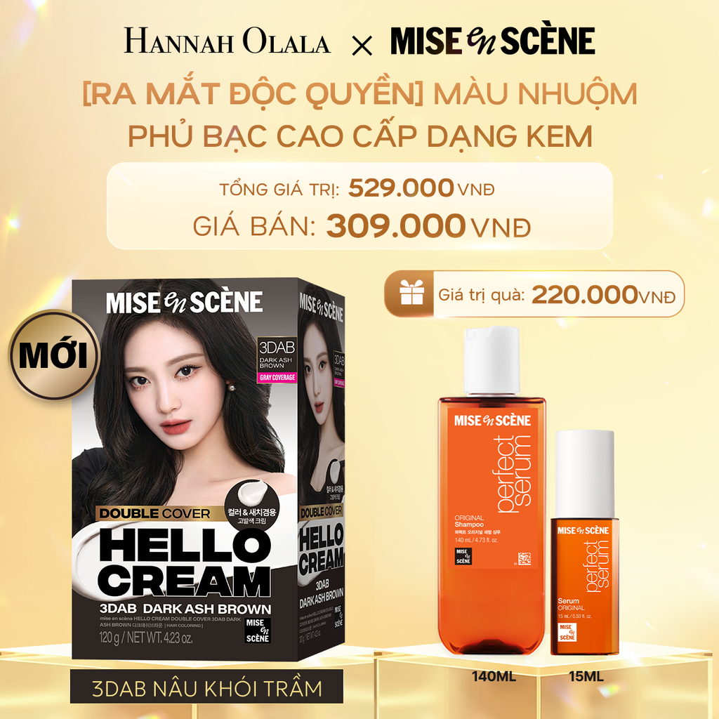  DEAL 7: [MỞ BÁN ĐỘC QUYỀN] KEM NHUỘM PHỦ BẠC CAO CẤP HELLO CREAM DOUBLE COVER 