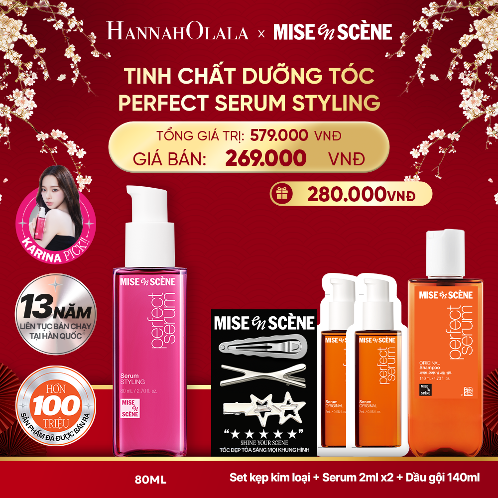  DEAL 1: TINH CHẤT DƯỠNG TÓC MISE EN SCENE PERFECT SERUM 80ML 
