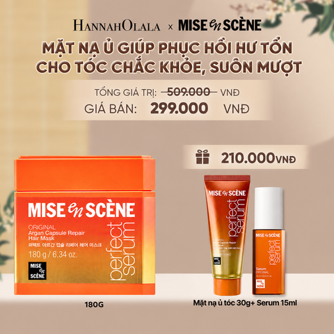  MỚI - MẶT NẠ Ủ, PHỤC HỒI HƯ TỔN TÓC MISE EN SCÈNE PERFECT SERUM ARGAN CAPSULE REPAIR HAIR MASK 180G CHO TÓC SUÔN MƯỢT HOÀN HẢO - A602 