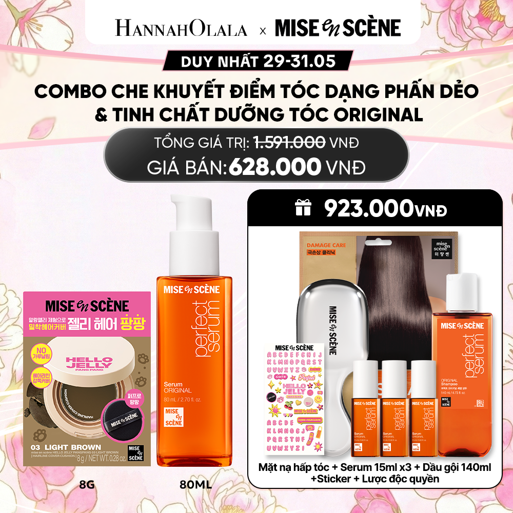  [COMBO EXCLUSIVE] COMBO PHẤN DẺO CHE KHUYẾT ĐIỂM TÓC PANG PANG 8G & TINH CHẤT DƯỠNG TÓC MISE EN SCÈNE PERFECT SERUM ORIGINAL 80ML 