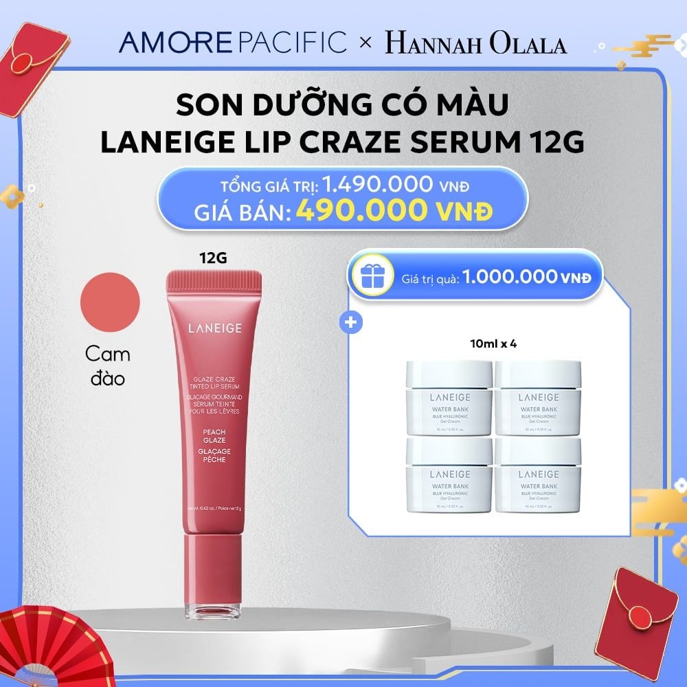  D28_DEAL 11:SON DƯỠNG CÓ MÀU LANEIGE LIP CRAZE SERUM 12G 