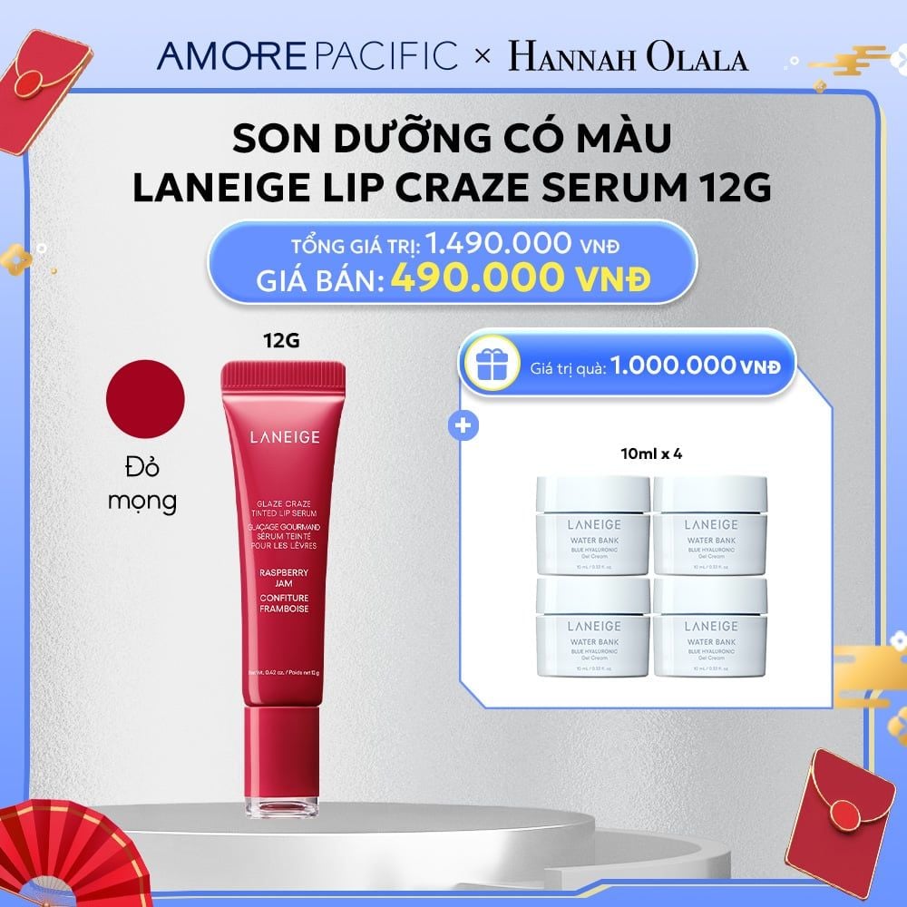  D28_DEAL 11:SON DƯỠNG CÓ MÀU LANEIGE LIP CRAZE SERUM 12G 