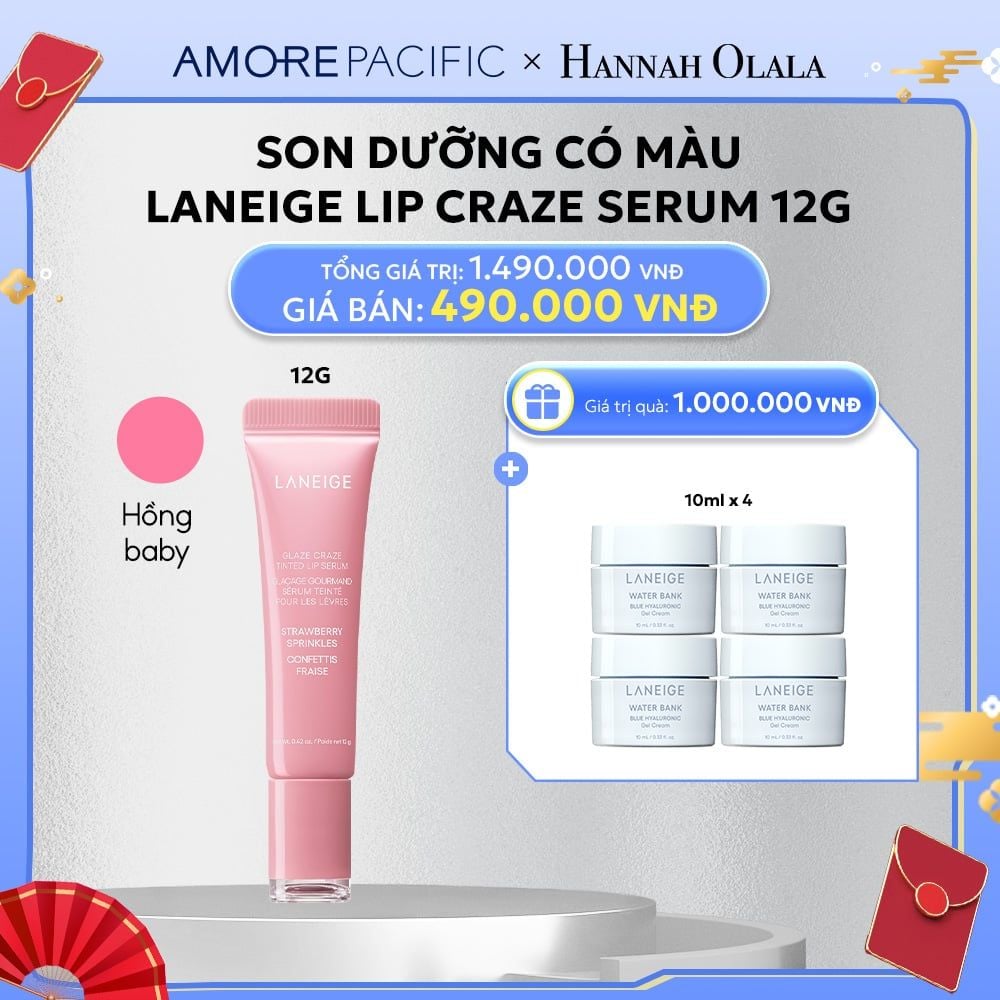  D28_DEAL 11:SON DƯỠNG CÓ MÀU LANEIGE LIP CRAZE SERUM 12G 