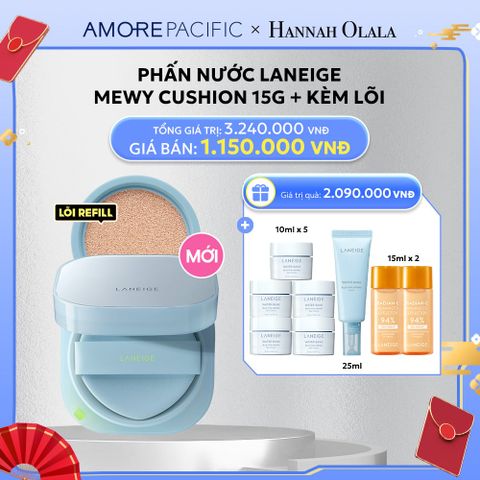  D36_DEAL 14: [MỚI] PHẤN NƯỚC LANEIGE MEWY CUSHION KÈM LÕI 15G X 2 