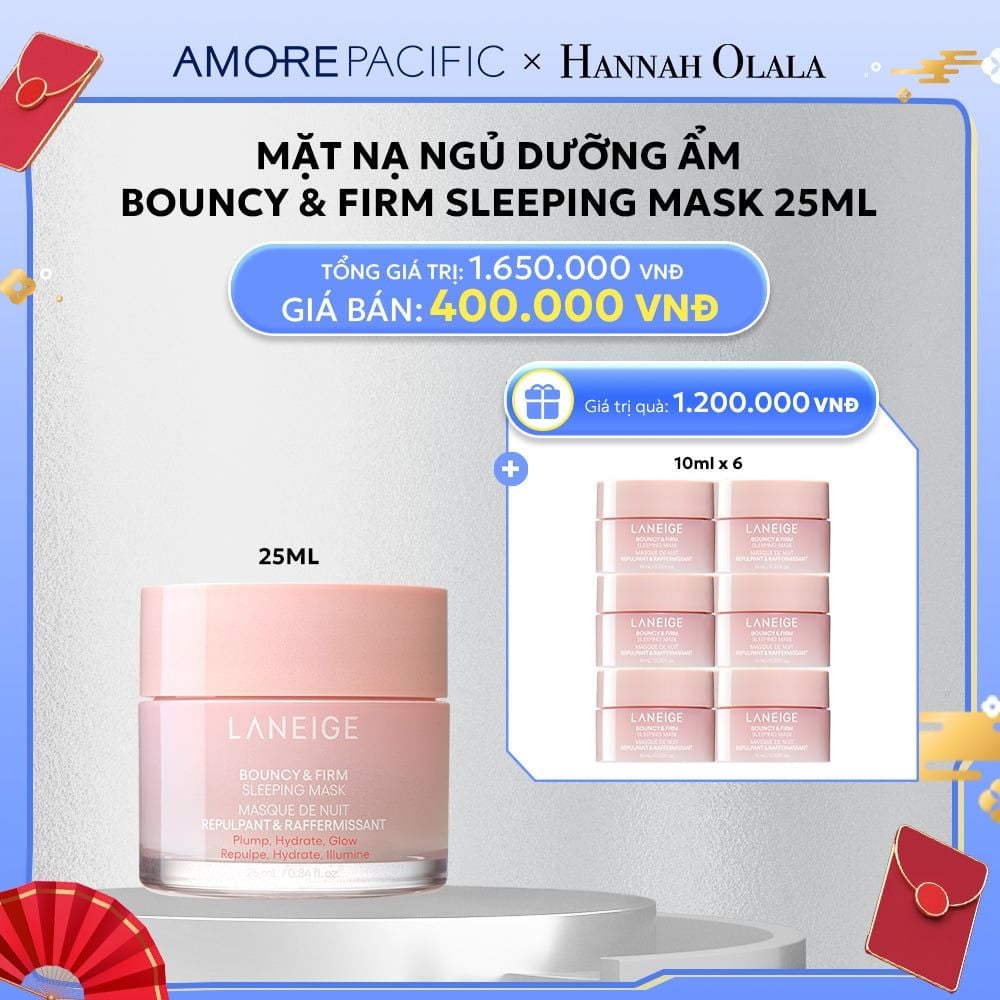 D45_DEAL 18: MẶT NẠ NGỦ DƯỠNG ẨM LANEIGE BOUNCY & FIRM SLEEPING MASK 25ML TĂNG CƯỜNG COLLAGEN VÀ CHĂM SÓC DA 
