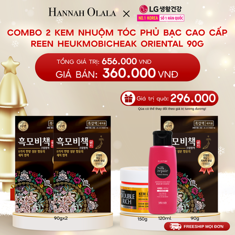  DEAL 22: COMBO 2 KEM NHUỘM TÓC PHỦ BẠC CAO CẤP REEN HEUKMOBICHEAK ORIENTAL 90GR 