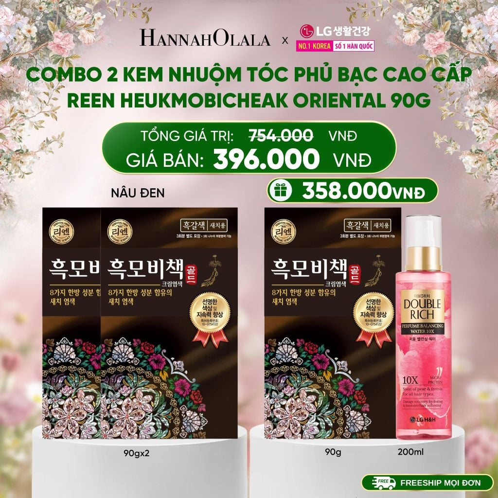  E886_DEAL 39: COMBO 2 KEM NHUỘM TÓC PHỦ BẠC CAO CẤP REEN HEUKMOBICHEAK ORIENTAL 90GR 