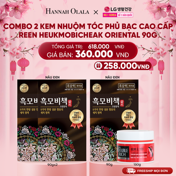  A1471_DEAL 28: COMBO 2 KEM NHUỘM TÓC PHỦ BẠC CAO CẤP REEN HEUKMOBICHEAK ORIENTAL 90GR 