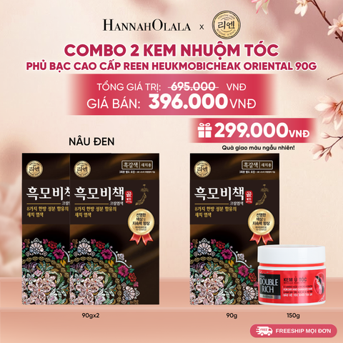  COMBO 2 KEM NHUỘM TÓC PHỦ BẠC CAO CẤP REEN HEUKMOBICHEAK ORIENTAL 90GR 