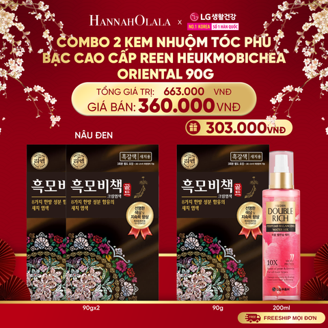  A1365_DEAL 28: COMBO 2 KEM NHUỘM TÓC PHỦ BẠC CAO CẤP REEN HEUKMOBICHEAK ORIENTAL 90GR 