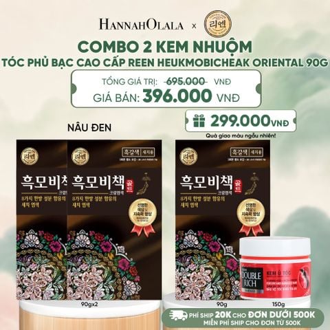  COMBO 2 KEM NHUỘM TÓC PHỦ BẠC CAO CẤP REEN HEUKMOBICHEAK ORIENTAL 90GR - A355 
