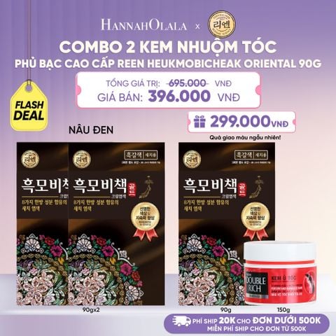  COMBO 2 KEM NHUỘM TÓC PHỦ BẠC CAO CẤP REEN HEUKMOBICHEAK ORIENTAL 90GR - L091 