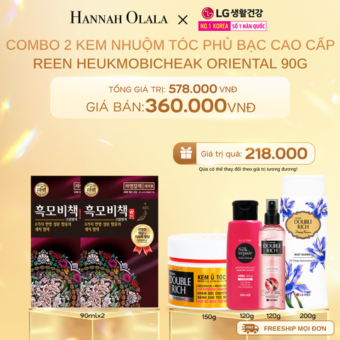  DEAL 17: COMBO 2 KEM NHUỘM TÓC PHỦ BẠC CAO CẤP REEN HEUKMOBICHEAK ORIENTAL 90GR 