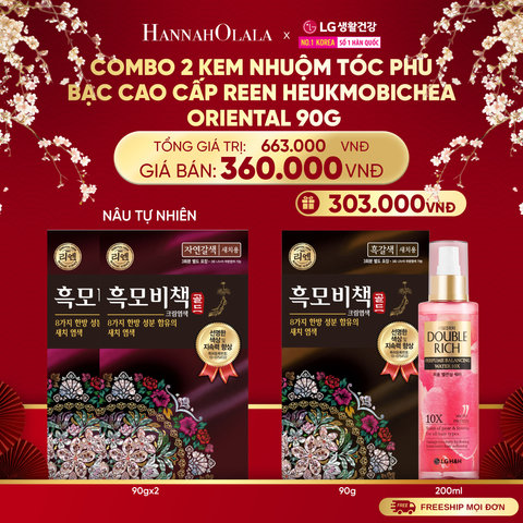  A1365_DEAL 28: COMBO 2 KEM NHUỘM TÓC PHỦ BẠC CAO CẤP REEN HEUKMOBICHEAK ORIENTAL 90GR 