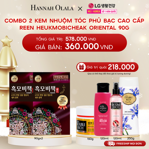  DEAL 22: COMBO 2 KEM NHUỘM TÓC PHỦ BẠC CAO CẤP REEN HEUKMOBICHEAK ORIENTAL 90GR 