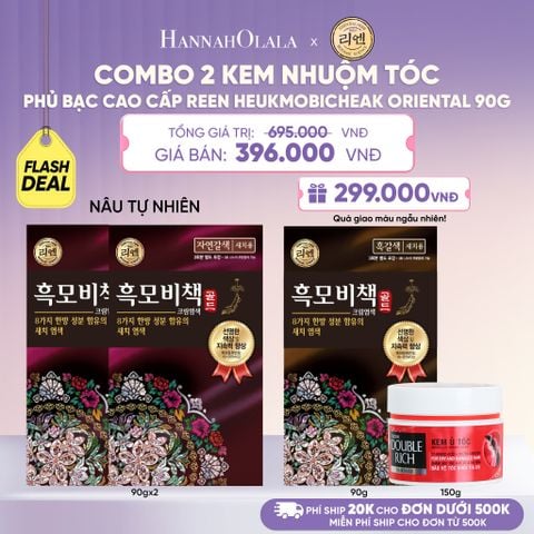 COMBO 2 KEM NHUỘM TÓC PHỦ BẠC CAO CẤP REEN HEUKMOBICHEAK ORIENTAL 90GR - L091 