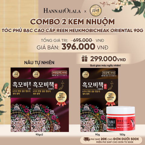  COMBO 2 KEM NHUỘM TÓC PHỦ BẠC CAO CẤP REEN HEUKMOBICHEAK ORIENTAL 90GR - A2339 