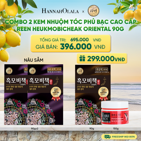  COMBO 2 KEM NHUỘM TÓC PHỦ BẠC CAO CẤP REEN HEUKMOBICHEAK ORIENTAL 90GR - A762 