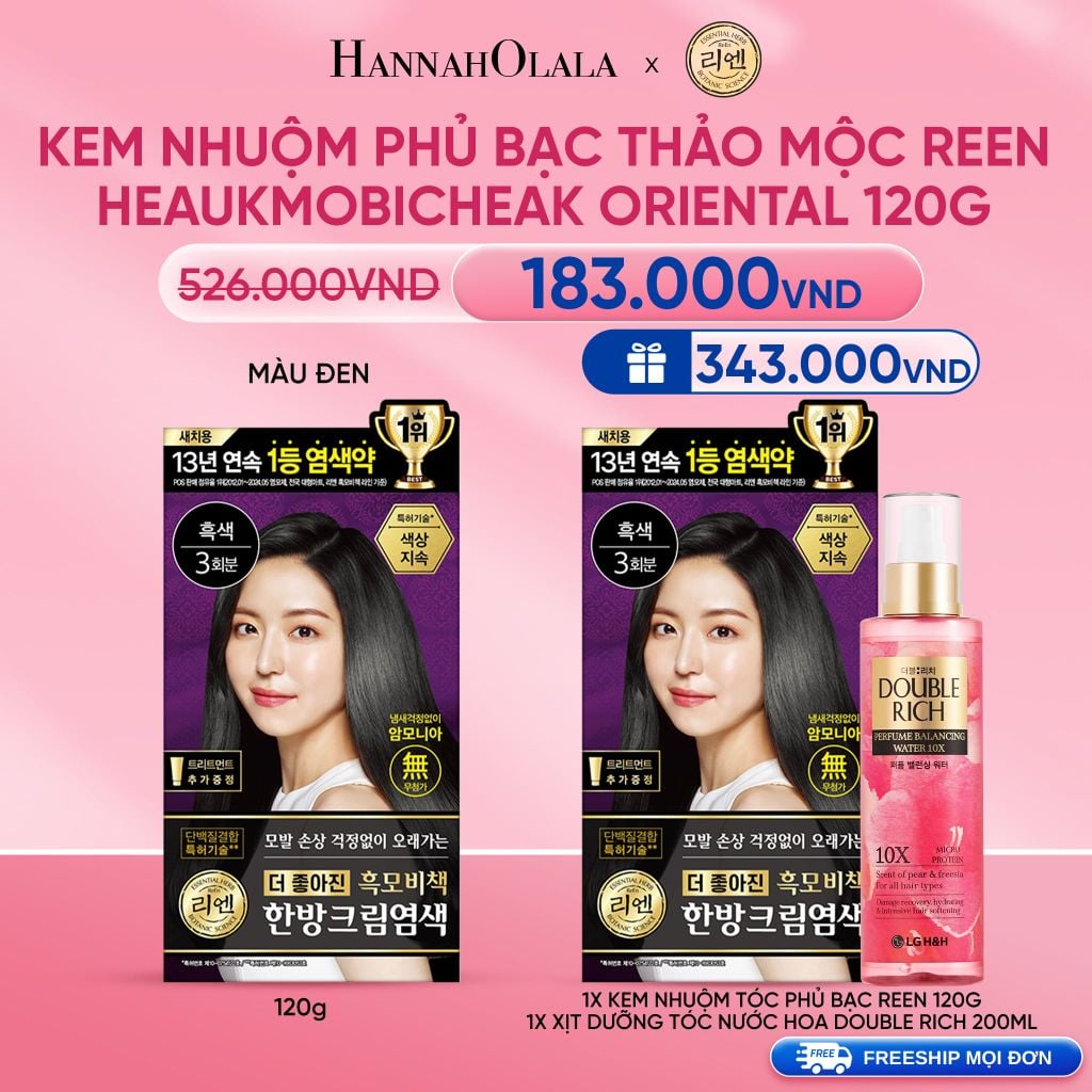  DEAL 7: KEM NHUỘM TÓC PHỦ BẠC THẢO MỘC REEN HEAUKMOBICHEAK CREAM 120G 