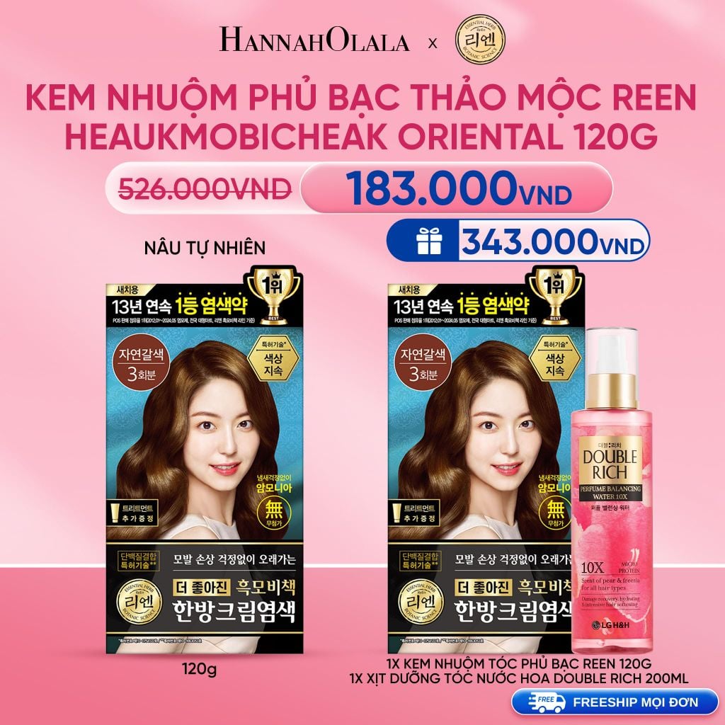  DEAL 7: KEM NHUỘM TÓC PHỦ BẠC THẢO MỘC REEN HEAUKMOBICHEAK CREAM 120G 