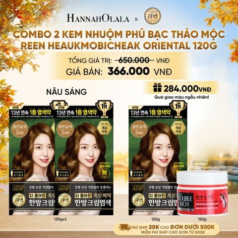  COMBO 2 KEM NHUỘM TÓC PHỦ BẠC THẢO MỘC REEN HEAUKMOBICHEAK CREAM 120G - E1174 