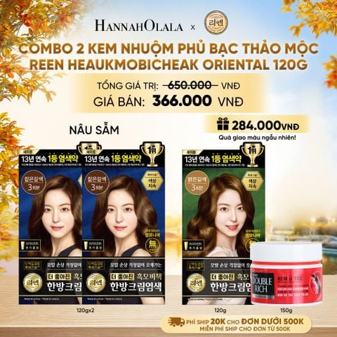  COMBO 2 KEM NHUỘM TÓC PHỦ BẠC THẢO MỘC REEN HEAUKMOBICHEAK CREAM 120G - E1174 